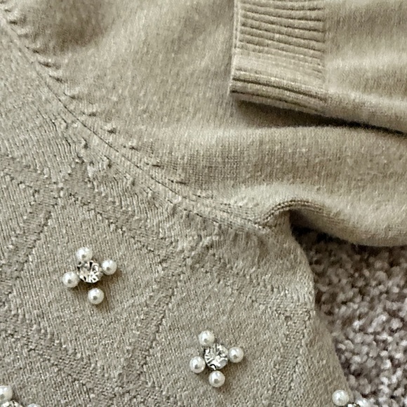 ⭐️ Firm Price ⭐️ Heather Olive Medium Embellished Sweater - Picture 4 of 5